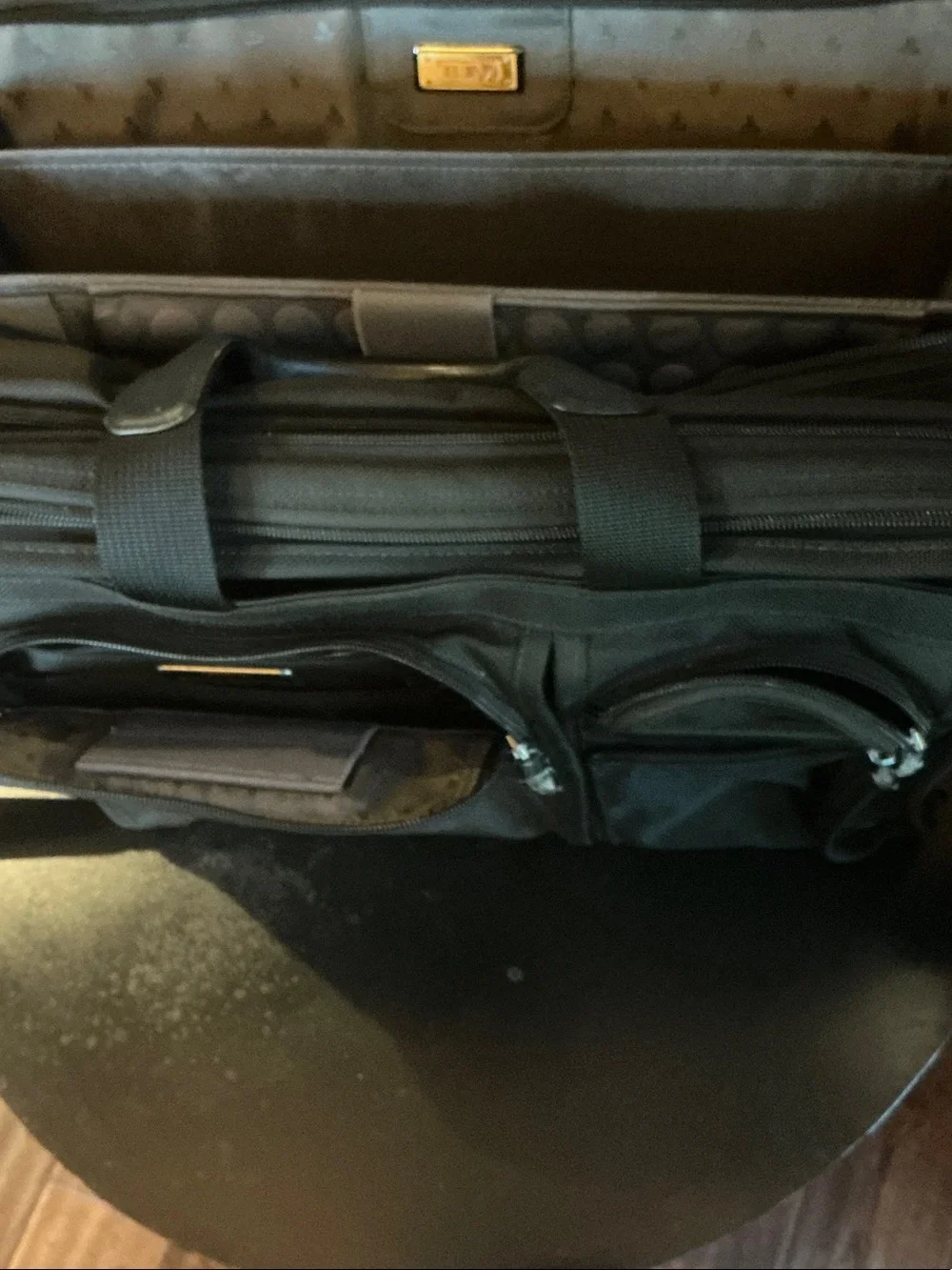 Tumi Black Nylon Laptop Briefcase with Multiple Front Pockets
